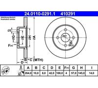 Brake Disc OPEL ASTRA H TwinTop 1.6 24.0110-0291.1 (1 pcs)