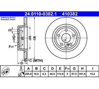 Brake Disc ATE 24.0110-0382.1 for MERCEDES-BENZ