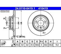 Brake Disc ATE 24.0110-0419.1 for AUDI VW