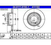 ATE 24.0111-0193.1 Brake disc