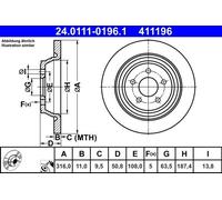 ATE 24.0111-0196.1 Brake disc