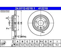 ATE Brake Disc 24.0112-0218.1 - Fits Audi A4/Allroad, A5, A6, Q5 2.0L