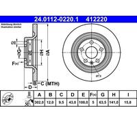 ATE 24.0112-0220.1 Brake disc