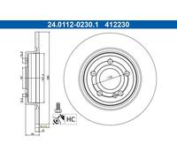 ATE 24.0112-0230.1 Brake disc