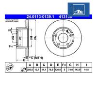 ATE 24.0113-0139.1 Brake disc