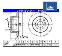 Brake Disc ATE 24.0116-0124.1 For FIAT, PEUGEOT, CITROËN, OPEL (1 pcs)