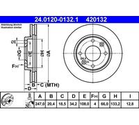 Brake Disc CITROËN AX 1.4 GTi 24.0120-0132.1 (1 pcs)