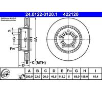 ATE 24.0122-0120.1 Brake disc