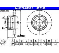 Brake Disc BMW 5 (E39) 520 i 24.0122-0159.1 (1 pcs)