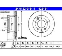 Brake Disc MERCEDES-BENZ SPRINTER 2-t 214 NGT 24.0122-0161.1 (1 pcs)