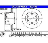 Rear Brake Disc MB VW:904,2DA 2DD 2DH,2DC 2DF 2DG 2DL 2DM,2DB 2DE 2DK,VARIO
