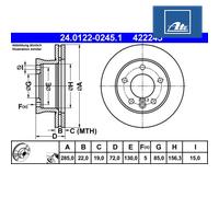 Brake Disc ATE 24.0122-0245.1 For MERCEDES-BENZ (1 pcs)