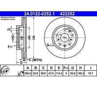 Brake Disc FIAT SEDICI 1.6 16V 24.0122-0252.1 (1 pcs)