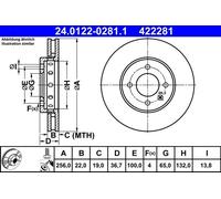 ATE Brake Discs for SEAT Mii Electric 24.0122-0281.1