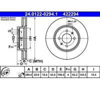 ATE 24.0122-0294.1 Brake disc