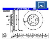 ATE 24.0123-0118.1 Brake disc