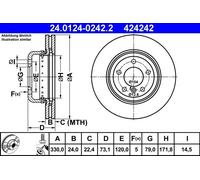 Brake Disc ATE 24.0124-0242.2 for BMW