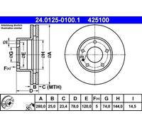 ATE 24.0125-0100.1 Brake disc