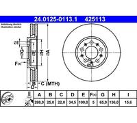 ATE 24.0125-0113.1 Brake disc