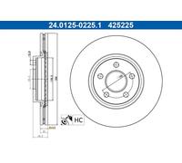 2x Brake disc Vented 24.0125-0225.1 ATE for FORD TRANSIT CONNECT MPV