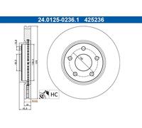 ATE 24.0125-0236.1 Brake disc