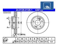 ATE 24.0126-0128.1 Brake disc