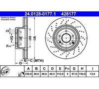 Brake Disc MERCEDES-BENZ C-CLASS C 180 Kompressor 24.0128-0177.1 (1 pcs)