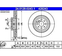 Front Brake Disc for Lancia Chrysler:DELTA III 3 51817217