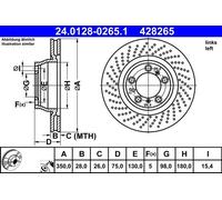 Brake Disc ATE 24.0128-0265.1 for PORSCHE