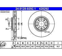 ATE 24.0128-0292.1 Brake disc