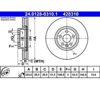 Genuine ATE Brake Disc For Volvo XC60 13-17 31423305