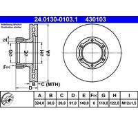 Brake Disc MERCEDES-BENZ T2/LN1 809 D 24.0130-0103.1 (1 pcs)