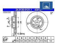 ATE Brake disc 24.0130-0121.1 320,0 30,0 5 112,0 Vented Coated Alloyed/High-carbon MERCEDES-BENZ: SL Convertible, W124 Saloon, E-Class Coupe