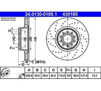 ATE 24.0130-0185.1 Brake disc