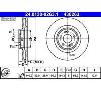 ATE 24.0130-0263.1 Brake disc