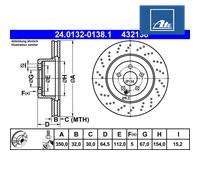 ATE Brake Disc 24.0132-0138.1 – Mercedes-Benz E-Class E 500 – 1 pc