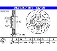 ATE Brake Disc 24.0132-0179.1 - Perforated/Vented - Mercedes-Benz GLE (W166) 2015-2018
