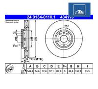 Brake Disc AUDI A4 B9 1.4 TFSI 24.0134-0110.1