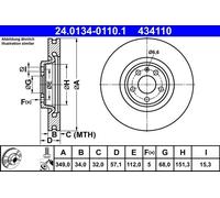 Brake Disc AUDI A4 B9 1.4 TFSI 24.0134-0110.1