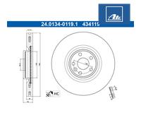 Brake Disc ATE 24.0134-0119.1 For LAND ROVER, JAGUAR (2 pcs)