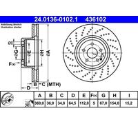 Brake discs Mercedes-Benz CLS CLS 55 AMG 24.0136-0102.1 (1 piece)
