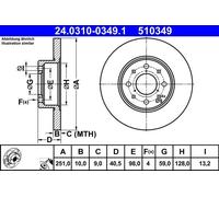 ATE 24.0310-0349.1 Brake disc