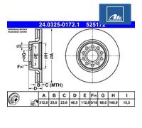 Brake discs SKODA SUPERB I 2.0 TDI 24.0325-0172.1