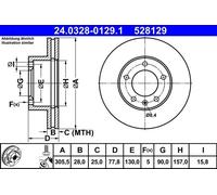 Brake Disc ATE 24.0328-0129.1 (1 pcs)