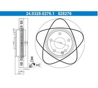 ATE 24.0328-0276.1 Brake disc
