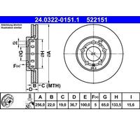 Brake Disc AUDI A1 1.0 TFSI 24.0322-0151.1 (1 pcs)