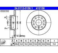 Fits ATE 24.0112-0158.1 brake disc VW T. GOLF 5 UK Stock