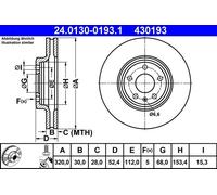 X2 PCS FRONT BRAKE DISC PAIR L&R 24.0130-0193.1 ATE I