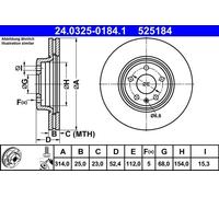 ATE 24.0325-0184.1 Brake disc