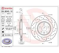 BREMBO Brake disc AUDI 09.B040.1X 8K0615601C Brake rotor,Brake discs,Brake rotors